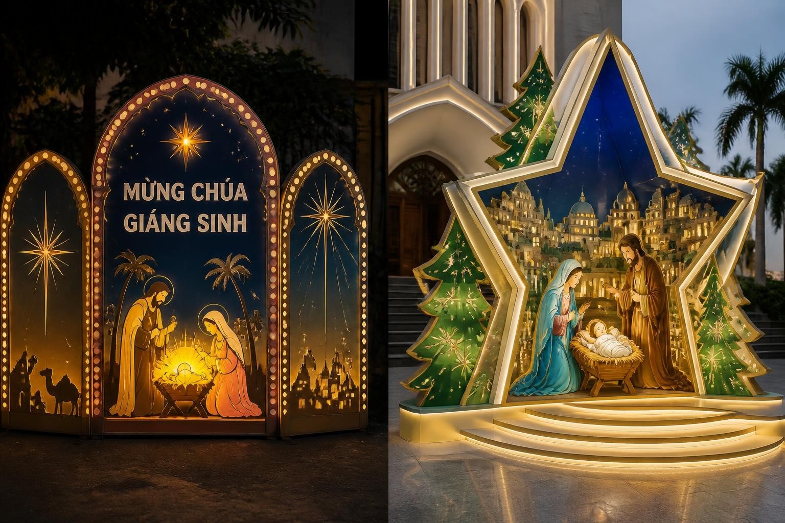 Home 33 Long Den Giang Sinh Nghe Thuat 3D Trang Tri Mua Noel